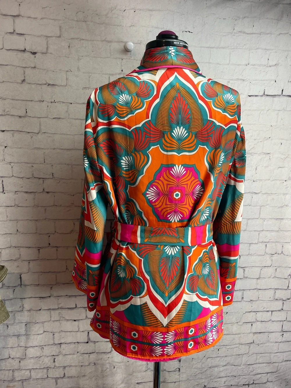 Zara size small belted kimono jacket bright multicolor